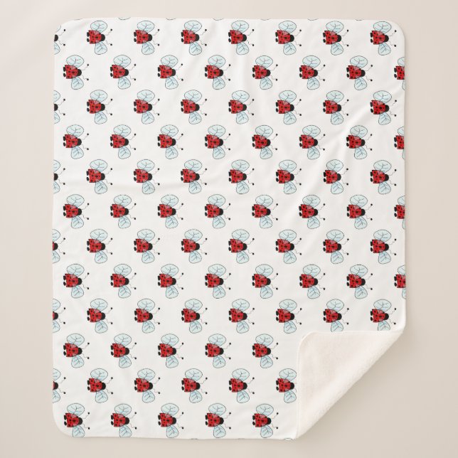 Ladybug   sherpa blanket (Front)