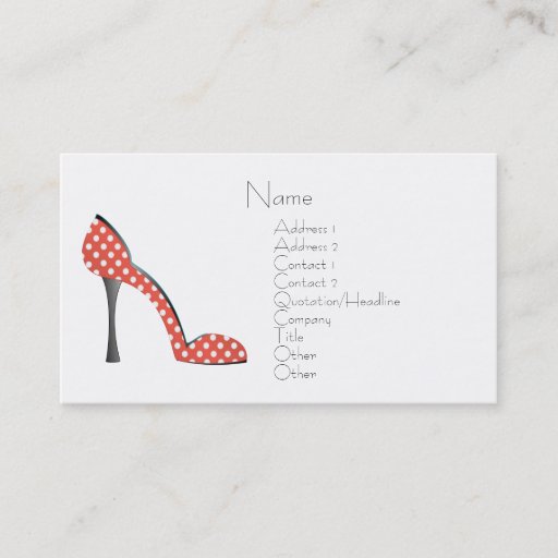 Customizable Ladybug Shoe Business Cards