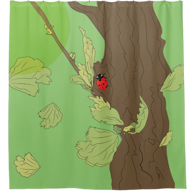 Ladybug shower curtain (Front)