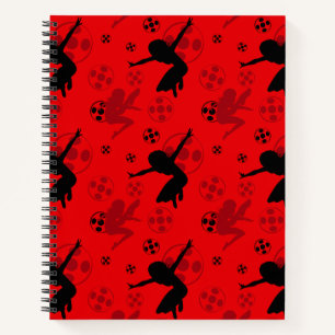 Ladybug Silhouette Red Pattern Notebook