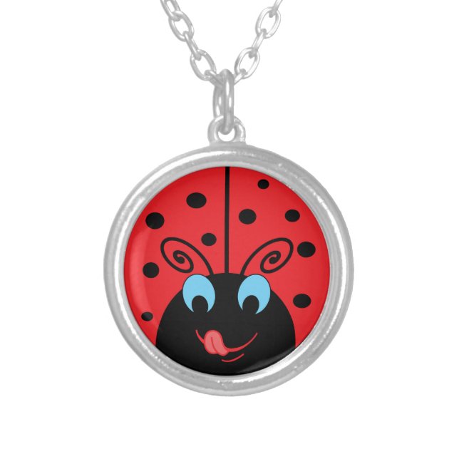 Ladybug Silver Plated Necklace (Front)