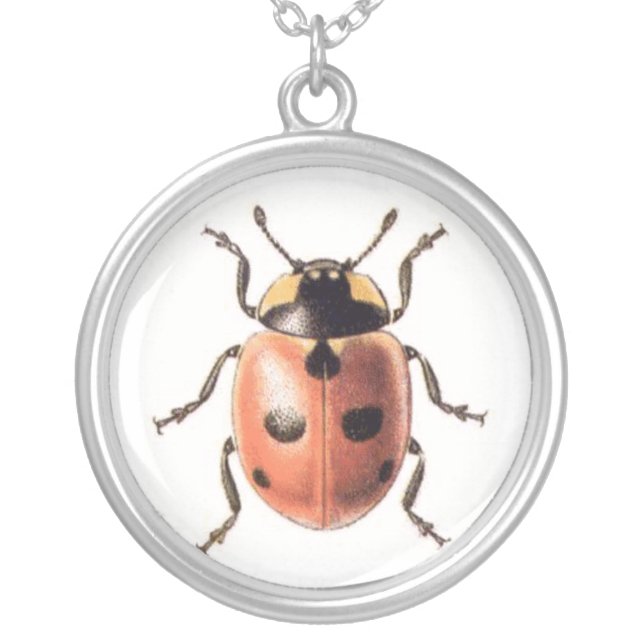 Ladybug Silver Plated Necklace (Front)
