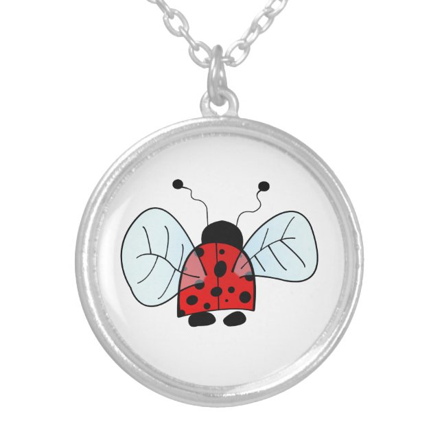 Ladybug   silver plated necklace (Front)
