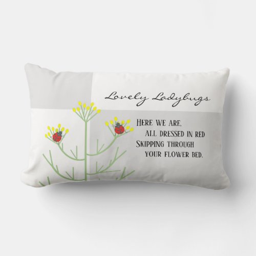 Ladybug  Skipping Ladybugs Lumbar Pillow