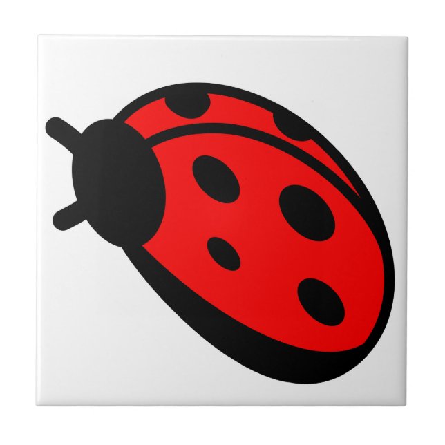 Ladybug Small (4.25" x 4.25") Ceramic Photo Tile (Front)