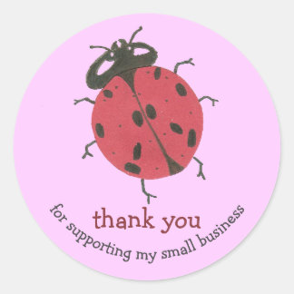 Ladybug small business thank you sticker