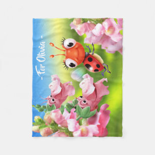 Ladybug & Snap Dragons fleece blanket