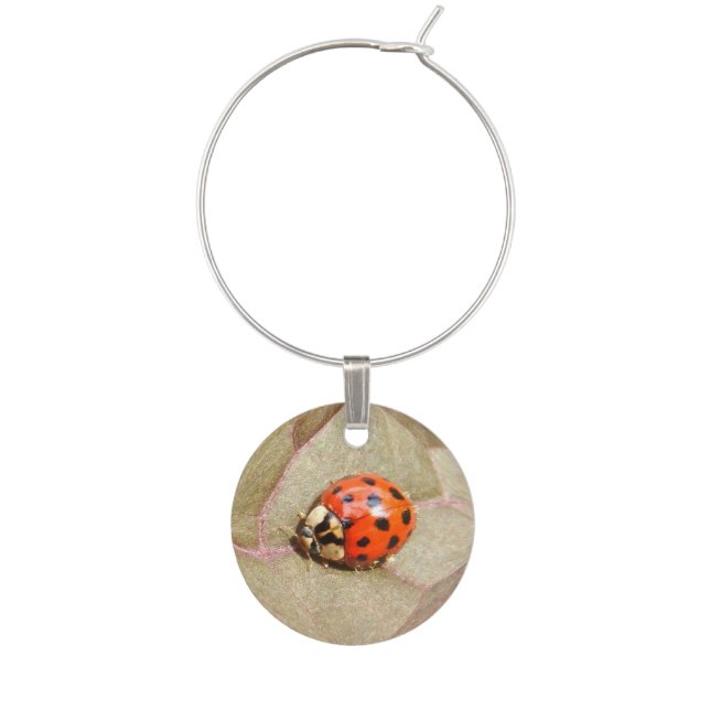 Ladybug Sphere ~ Wine Charm (Front)