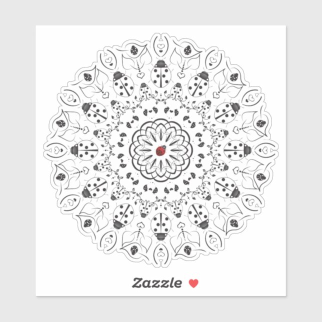 Ladybug Spirit Animal Mandala Sticker (Sheet)