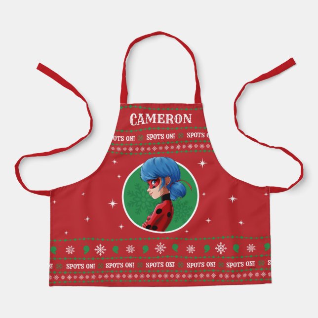 Ladybug Spots On! Holiday Graphic Apron (Front)