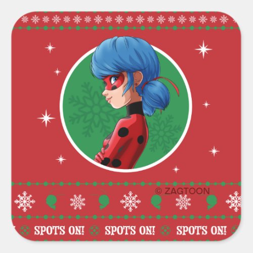Ladybug Spots On Holiday Graphic Square Sticker