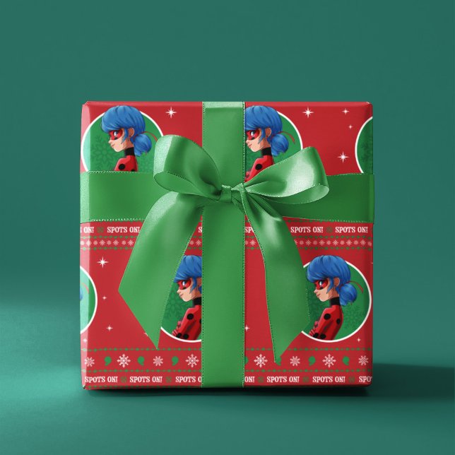 Ladybug Spots On! Holiday Graphic Wrapping Paper (Wrapping paper on gift)