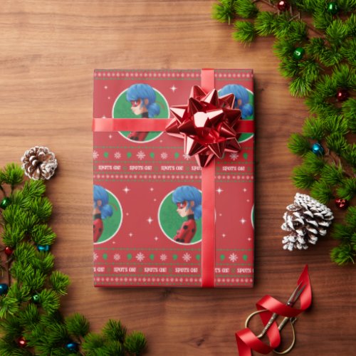 Ladybug Spots On Holiday Graphic Wrapping Paper