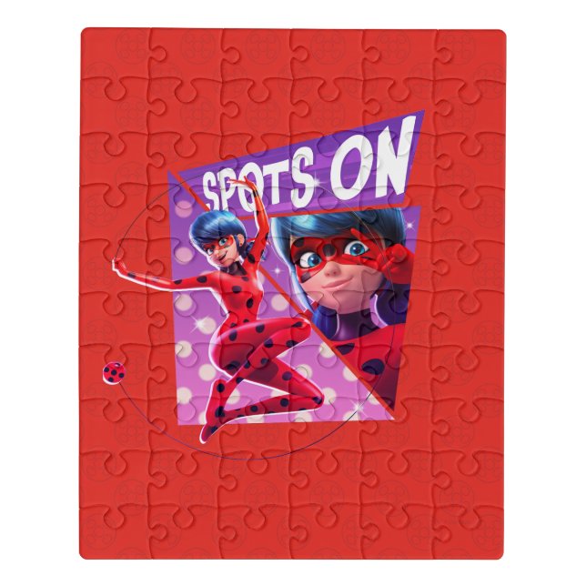Ladybug | Spots On Purple Graphic Jigsaw Puzzle (Puzzle Vertical)