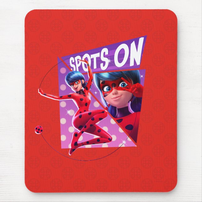 Ladybug | Spots On Purple Graphic Mouse Pad (Front)