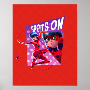Ladybug   Spots On Purple Graphic Poster