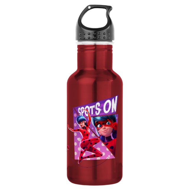 Ladybug | Spots On Purple Graphic Stainless Steel Water Bottle (Front)