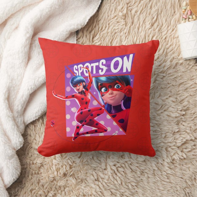 Ladybug | Spots On Purple Graphic Throw Pillow (Blanket)