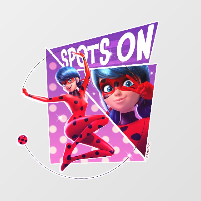 Ladybug | Spots On Purple Graphic Wall Decal (Front)