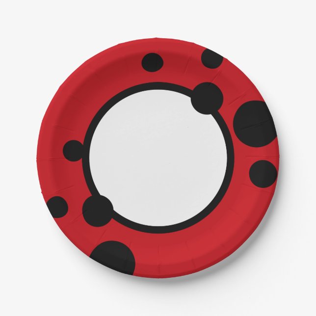 Ladybug Spots Party Paper Plates (Front)