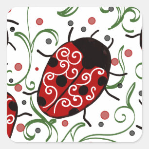 Ladybug Square Sticker