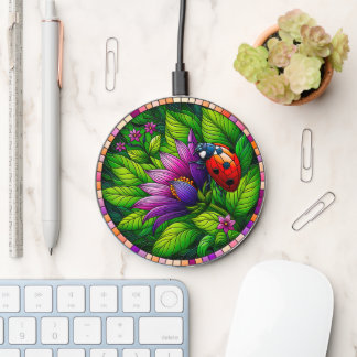 Ladybug Stained Glass Wireless Charger