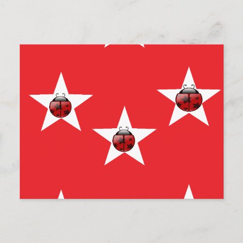 Ladybug stars postcard