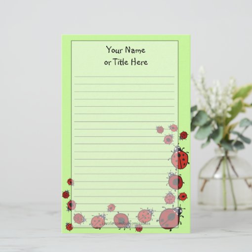 Ladybug Stationery Zazzle