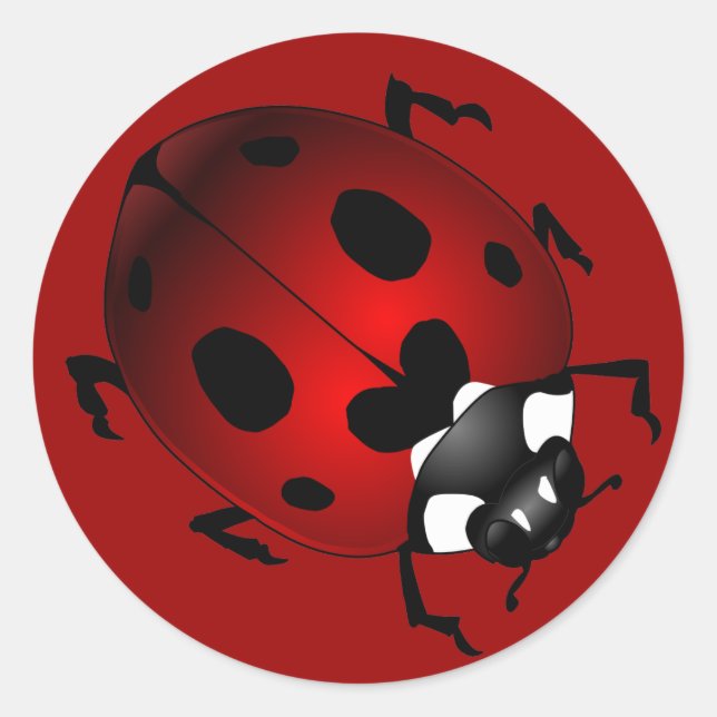 Ladybug Stickers Red Ladybugs Art Stickers (Front)