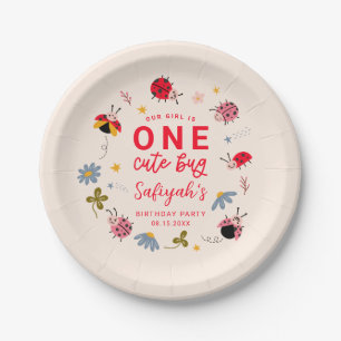 Ladybug Summer 1st Birthday Party Paper Plates