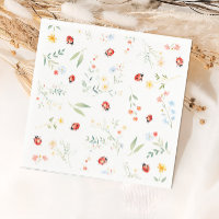 Ladybug Summer Garden Baby Shower Paper Napkin