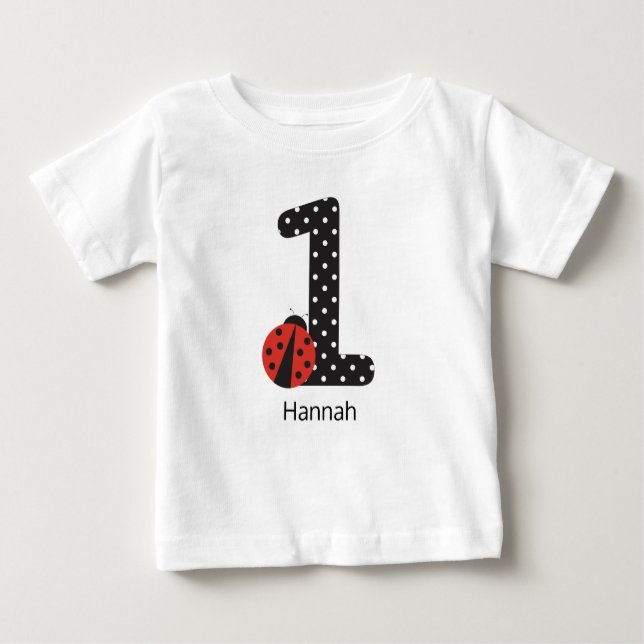 Ladybug t-shirt for baby's first birthday (Front)