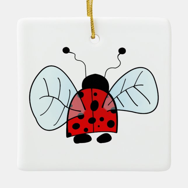 Ladybug Table Lamp Ceramic Ornament (Front)