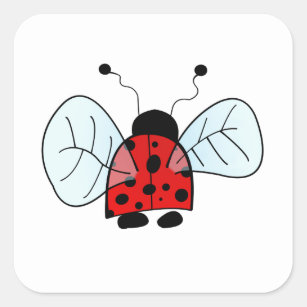 Ladybug Table Lamp Square Sticker