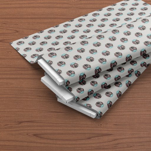 Ladybug Teal Floral Chintz Pattern Fabric