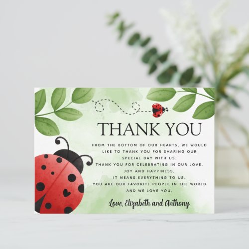 Ladybug Thank You Card