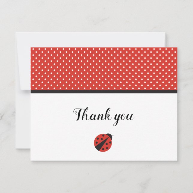 Ladybug thank you note  -blank invitation (Front)