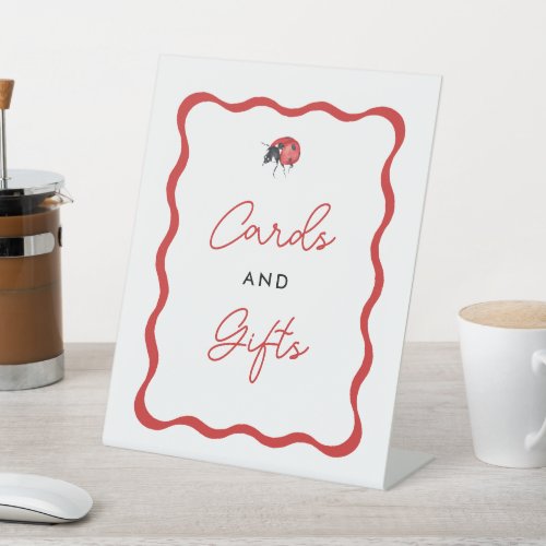 Ladybug Theme Party Cards and Gifts  Pedestal Sign