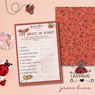 Ladybug Themed The Price Is Right Baby Shower Game Invitation