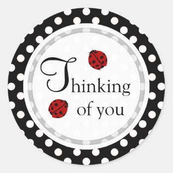 Ladybug: Thinking Of You Stickers by PartyTimeInvites at Zazzle