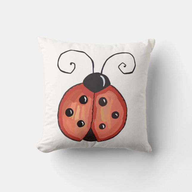 Ladybug Throw Pillow (Front)