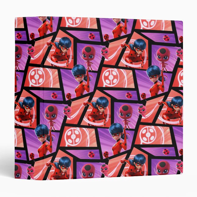 Ladybug & Tikki Pattern 3 Ring Binder (Front/Spine)