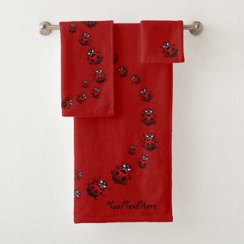 Ladybug Towel Sets Personalized Ladybug Towels by artist_kim_hunter at Zazzle