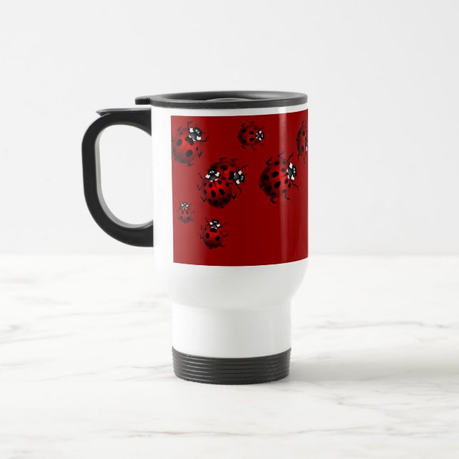 Ladybug Travel Mug Beer Glass Ladybug  Cup (Left)