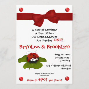 Ladybug Twins #5 Party Invitation