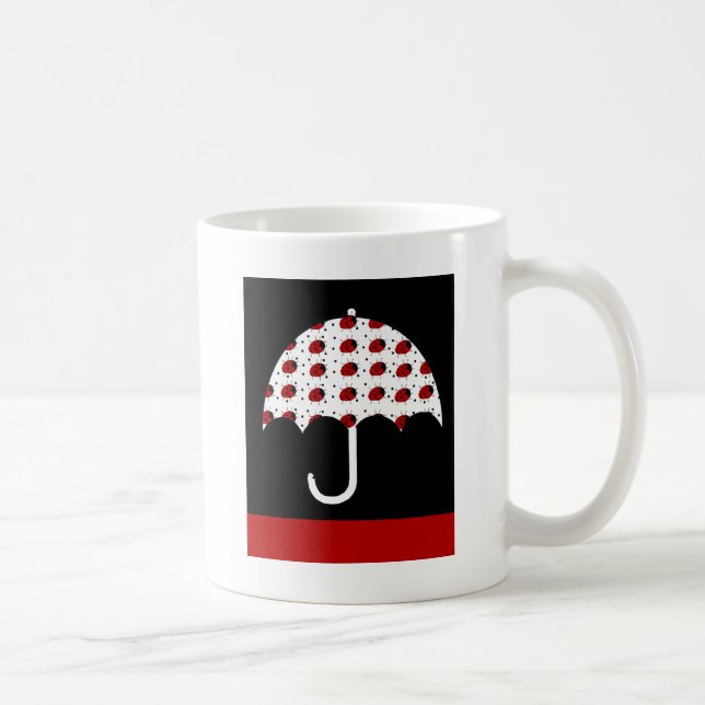 Ladybug Umbrella Design Coffee Mug (Right)