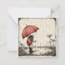 Ladybug Umbrellas & Sweet Sentiments: Rainy Day  Note Card