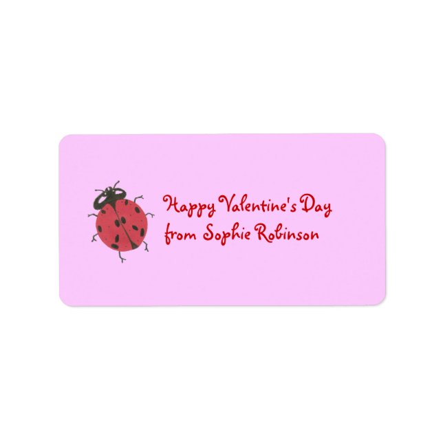 Ladybug valentine personalized sticker (Front)