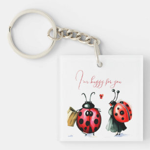 Ladybug Valentine's Day Card Keychain