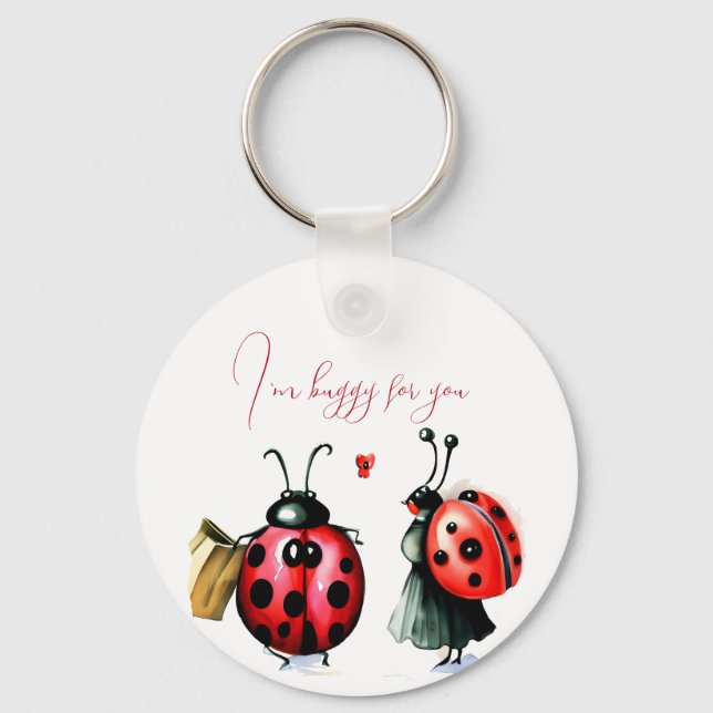 Ladybug Valentine's Day Card Keychain (Front)